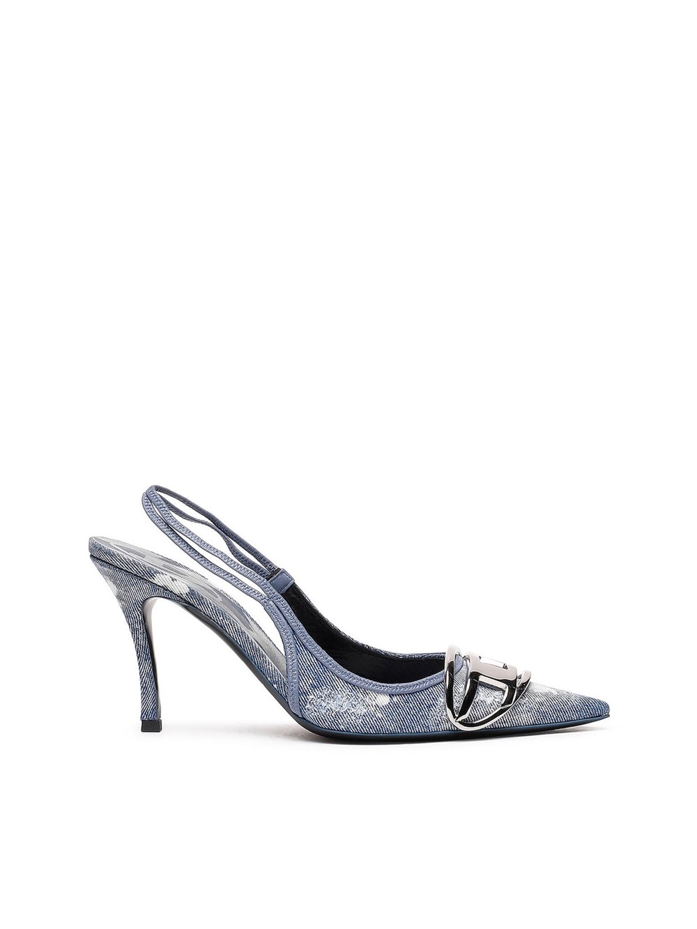 Diesel D-Venus-Slingback Pumps In Distressed Denim